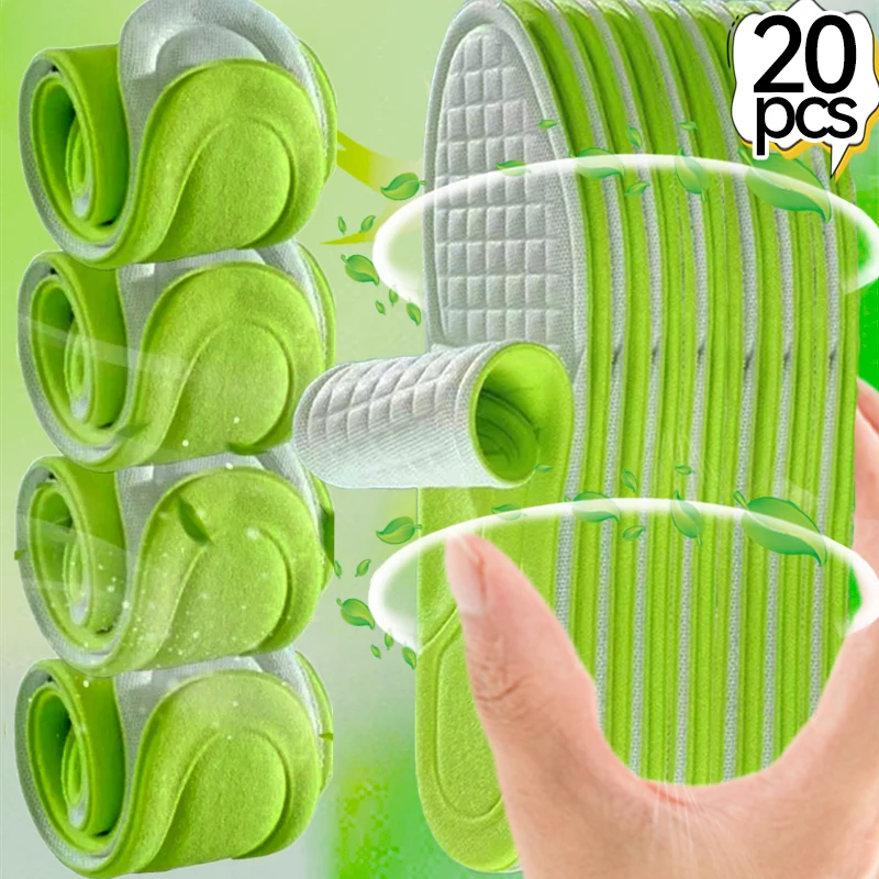 2/20Pcs Deodorizing Memory Foam Insoles Unisex Soft Antibacterial Absorbs Sweat for Unisex Shoes Sports Pads Shoe Accessories