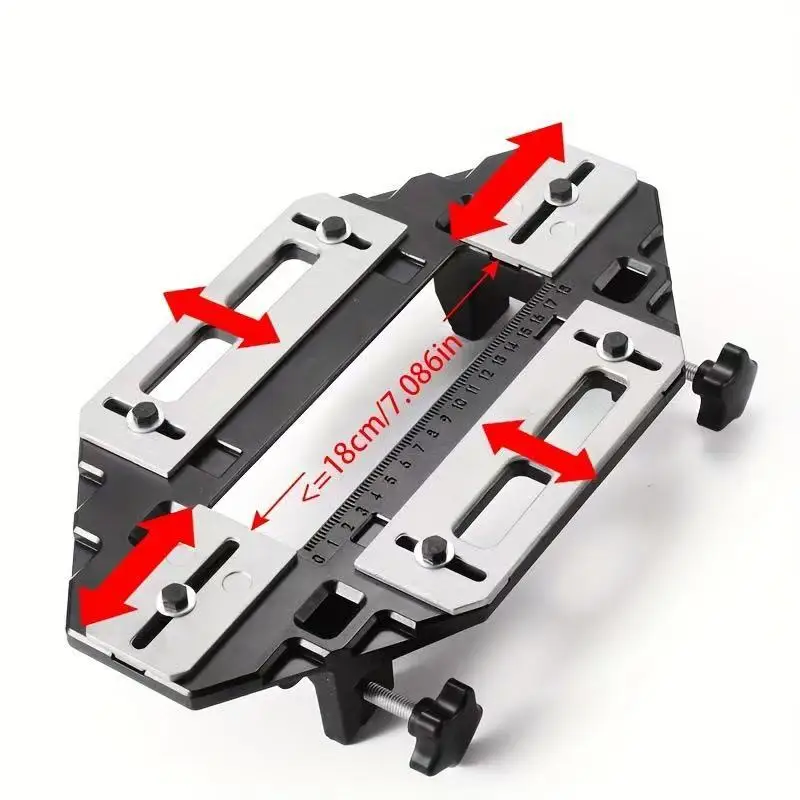 L-HT1266 Door Hinge Installation Router Template Kit 0 to 18mm Length Aluminum Alloy Door Hinge Router Template