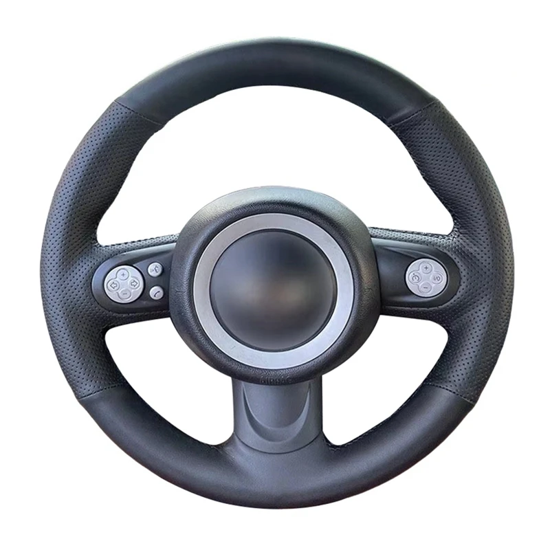 Car Steering Wheel Leather Cover Trim Braids on Steering Wheel For Mini R56 R57 Hatchback Convertible Coupe Roadster 3-Spoke