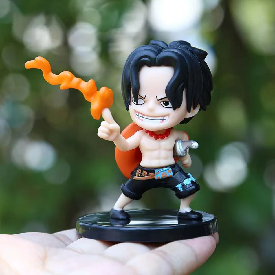 ฟิกเกอร์อนิเมะวันพีซ 8 ตัว โมเดลตุ๊กตาของเล่นน่ารัก ลูฟี่ โอค่า ชิจิบุไค เอซ โบอา แฮนค็อก จินเบ ของสะสม