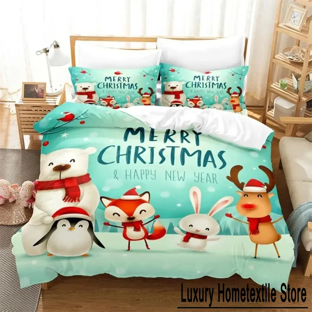 

Christmas Santa Xmas Bedding Set Boys Girls Twin Queen Size Duvet Cover Pillowcase Bed BoysAdult Fashion Home Textileextile