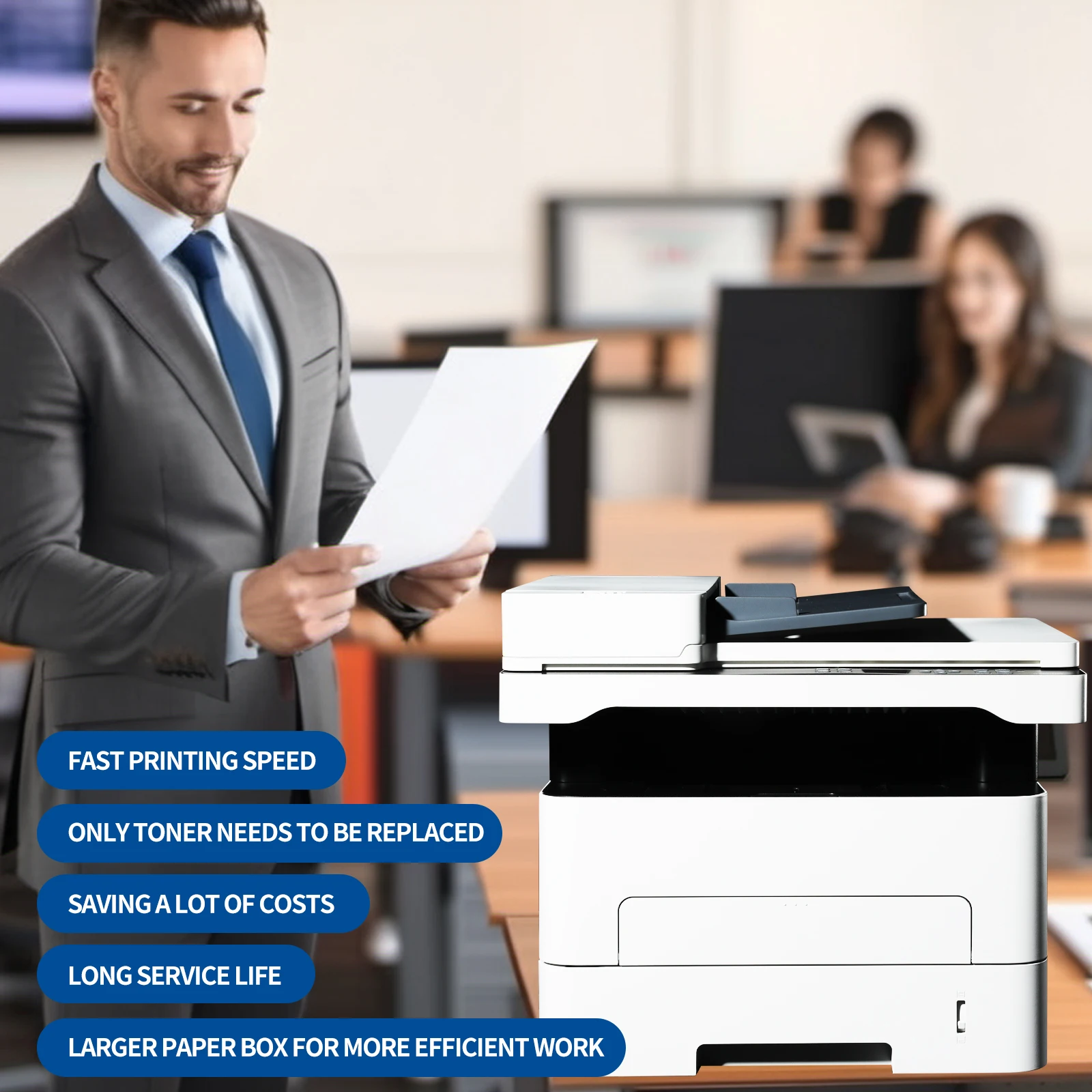M2500DW Printable Laser Printer Multifunctional A4 Black and White Scan Copier Machines Office Print view 5