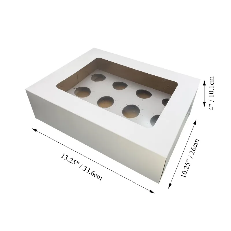 White Cake Boxes with Windows, 10.25 In x 13.25 In x 4 In, 2 Count
