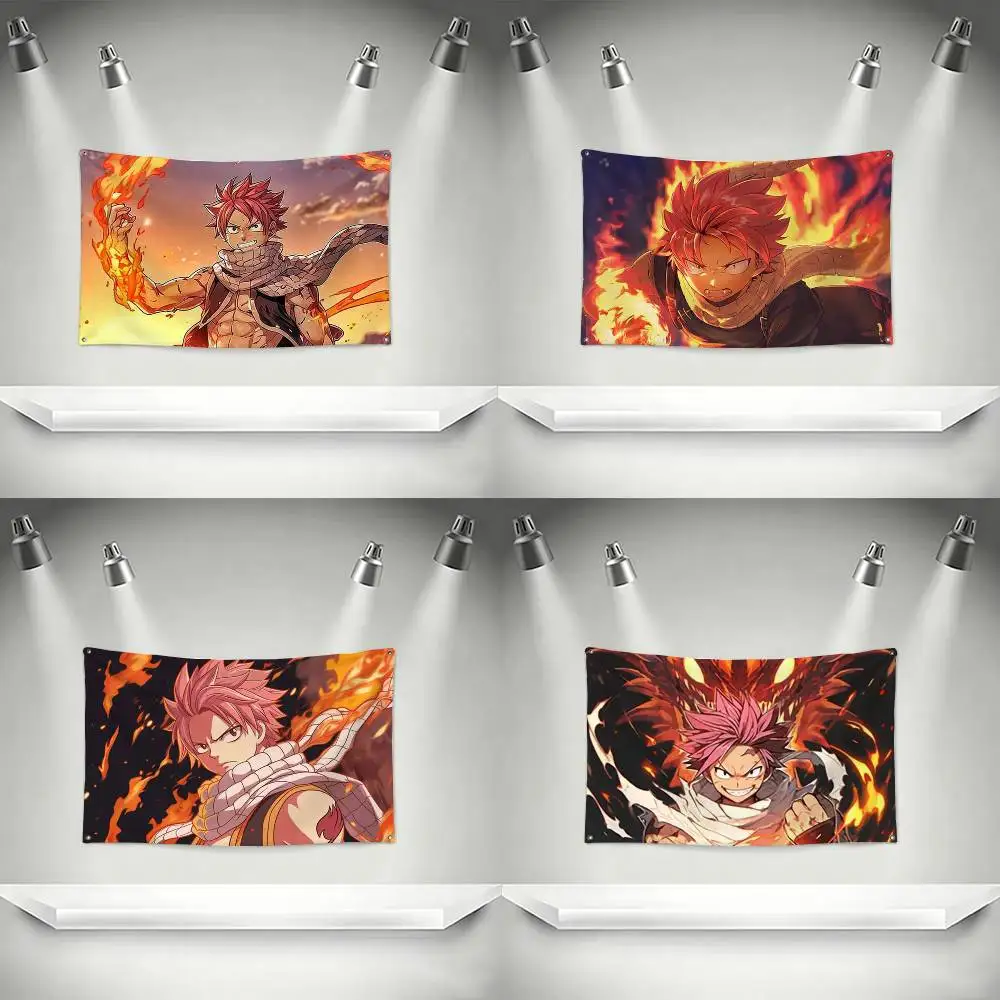 Fairy Tail Natsu Dragneel  Flags Wall Hanging Tapestry Outdoor Garage Room Decorative flag Background Blanket