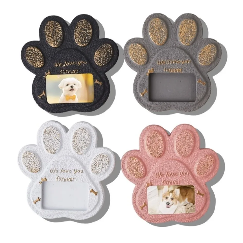 Pet Loss Gift Cement Pet Memorial Stone Photo Frame Paw Shape Dog Tombstone Heart Rainproof Cat Grave Marker Cemetery