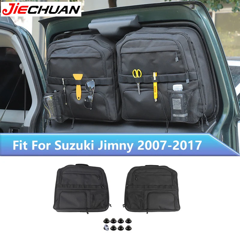 

JIECHUAN Car Rear Door Storage Bag Tailgate Organizer For Suzuki Jimny 2007-2017 Trunk Tools Cargo Bag Stowing Tidying Accessory