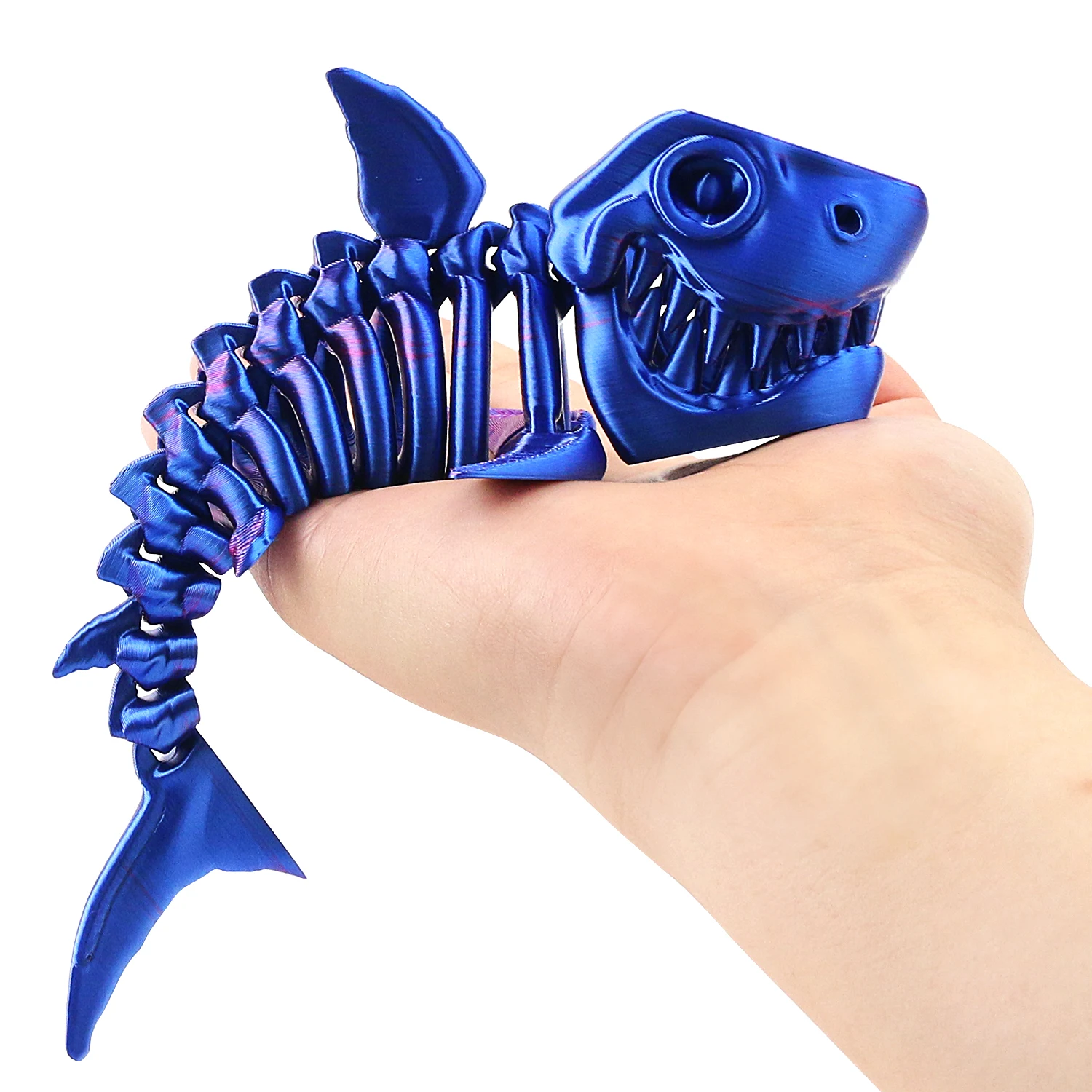 Joint squelette de requin 3D, jouet mobile et rétractable, ornement créatif multicolore, décoration de décompression, cadeau