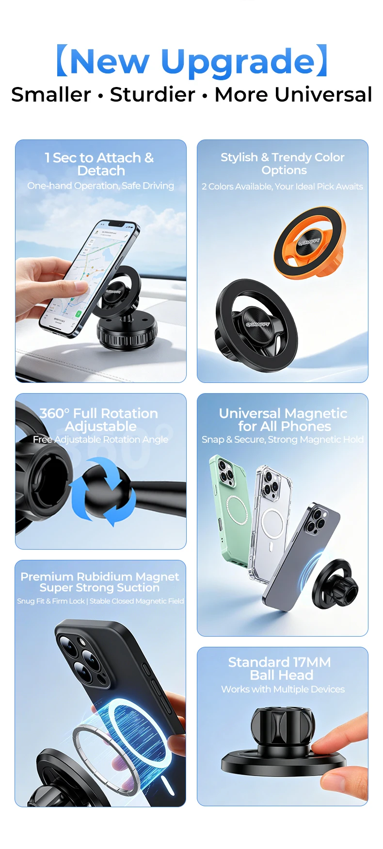 Magnetischer Telefonhalter & Zubehör für MagSafe Gym, Verstellbarer Magnet, Stoßfester Ständer für Auto-Handys, kompatibel mit iPhone Pro und Samsung – Detail 14