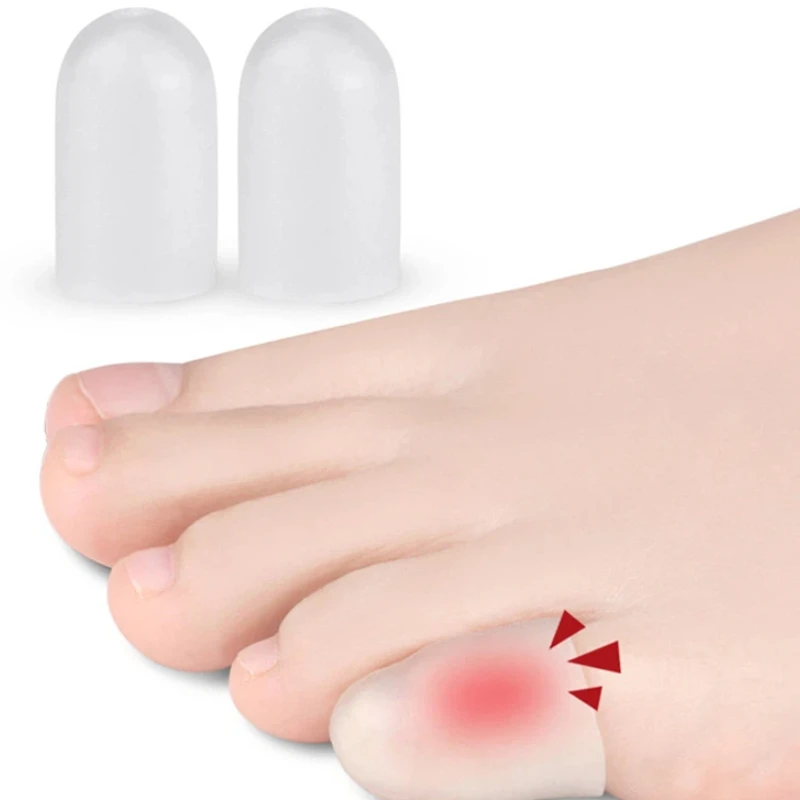 2Pcs Silicone Gel Little Toe Tube Corns Blisters Corrector Pinkie Protector Gel Bunion Toe Finger Protection Gel Sleeve