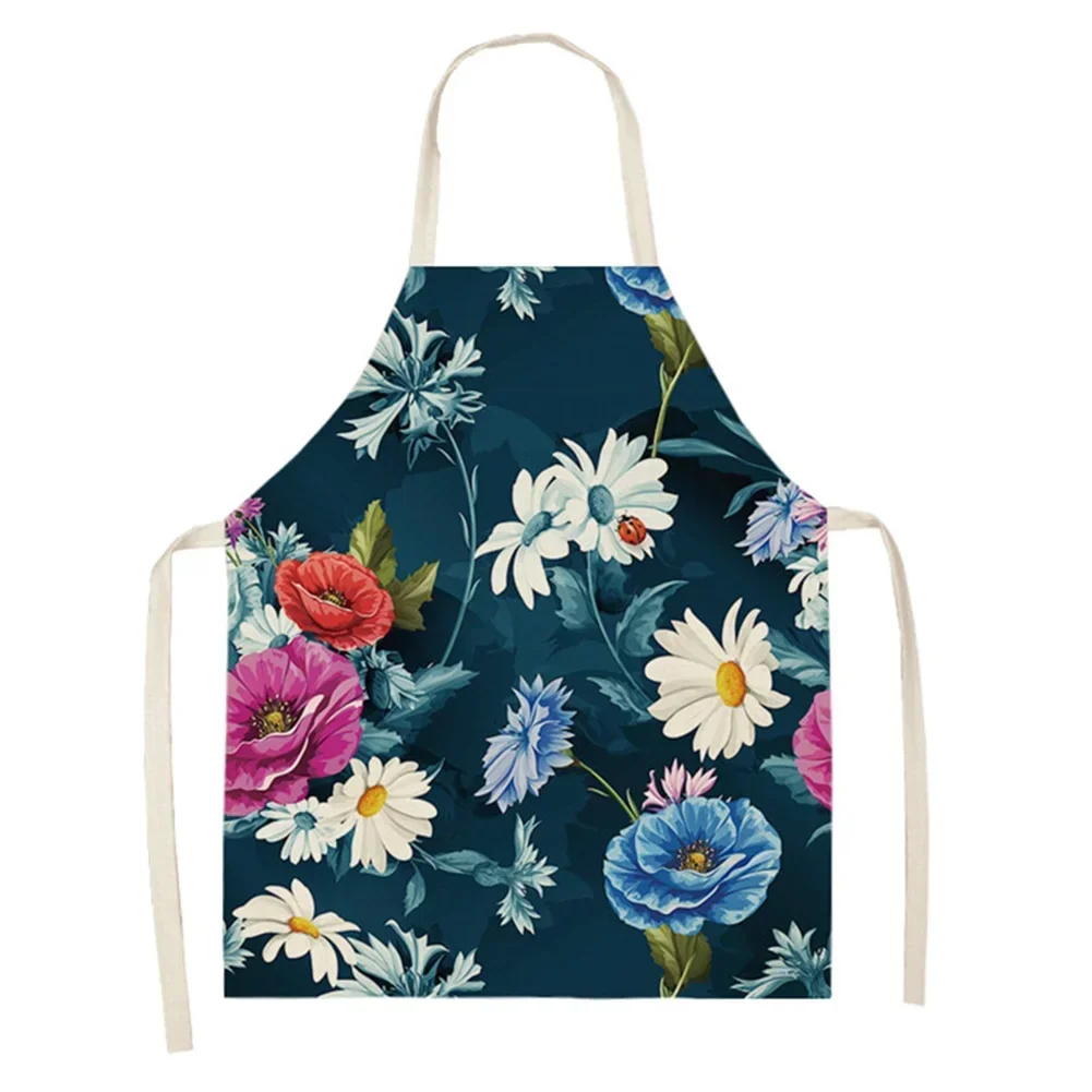 Flower Pattern Kitchen Cook Apron Cleanable Women Fashion Apron Home Anti-Dirt Clothing Protector Accessory  garden apron