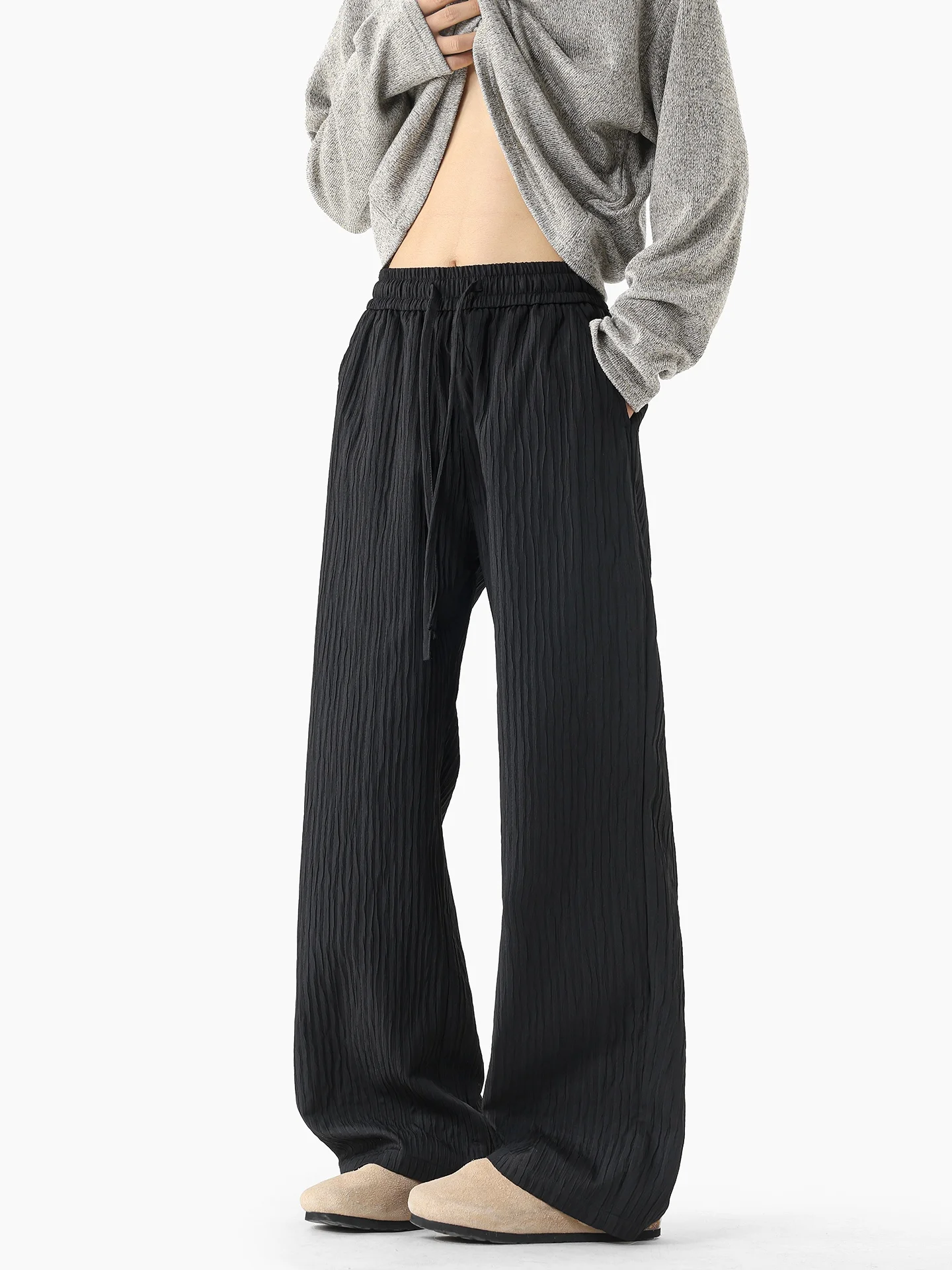 

Спортивные брюки Boyue однотонные, повседневные, комфортные, больших размеров, универсальные, модные, с широкими штанинами, длинные