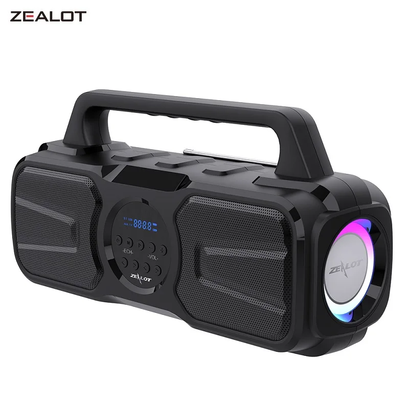 

ZEALOT P2 Big Solar Bluetooth Speaker 40W IPX5 Portable Column Bluetooth Music Center Acoustic System Subwoofer with TF AUX