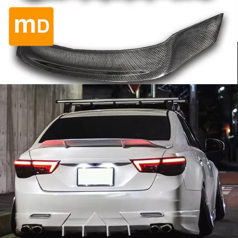 Carbon Patter Black Rear Spoiler Wing For 2010- 2018 Toyota Mark X Spoiler Top Wings Black Lip Body Kit Car Accessor