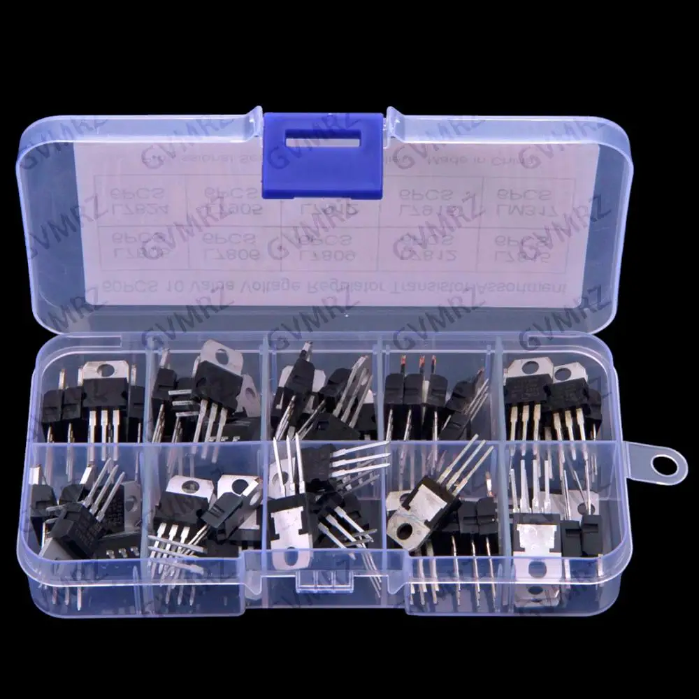 60PCS Each 6PCS L7805 L7809 L7812 L7815 L7824 L7905 LM317T Three-Terminal TO-220 Zener Diode Package L7824 L7905 HJXRHGAL