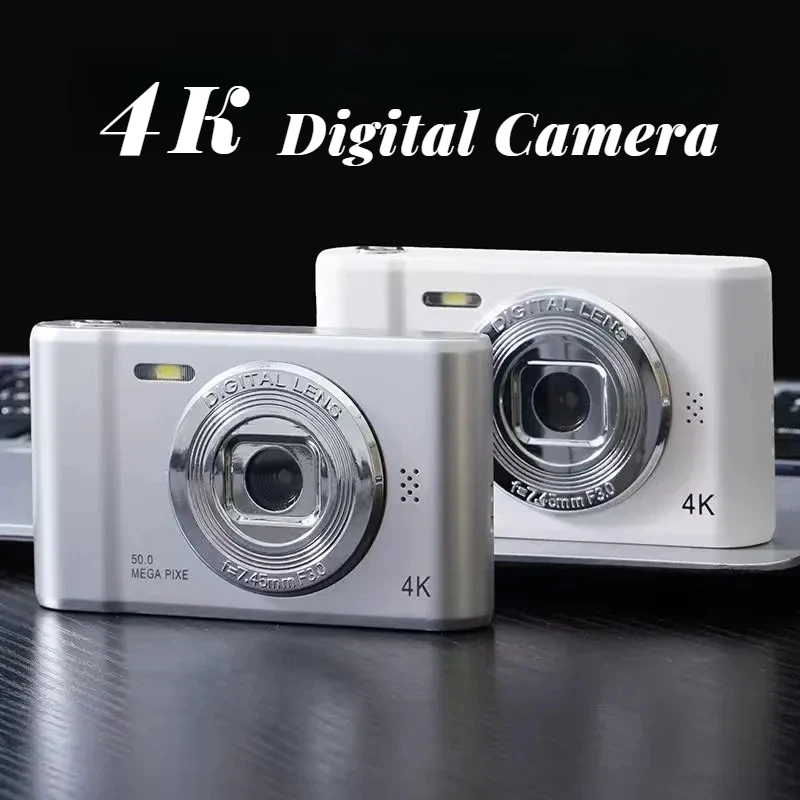 4K Digital Camera Travel Selfie Camara Zoom 50 Megapixels HD Photography 2.4inch Screen Entry-Level Kids Campus Mini Retro Cam 