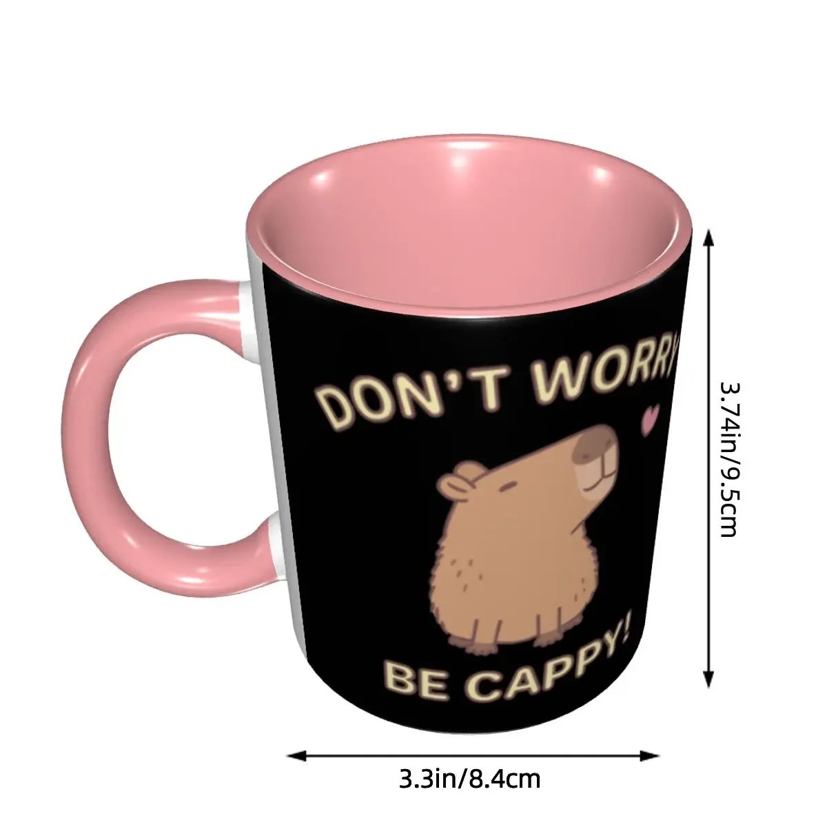 DIY Funny Dont Worry Be Cappy Happy Capybar Ceramic Mugs Customized Coffee Cup Creative Gift