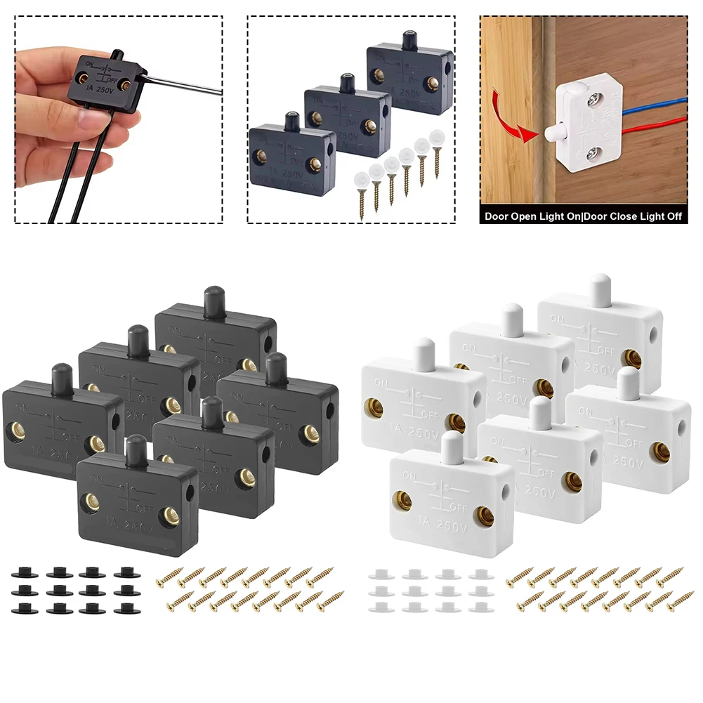 6pcs Closet Door LED Switch For Closet Light Normally Closed Cabinet Light Switch Automatic Touch Sensing Touch Switch