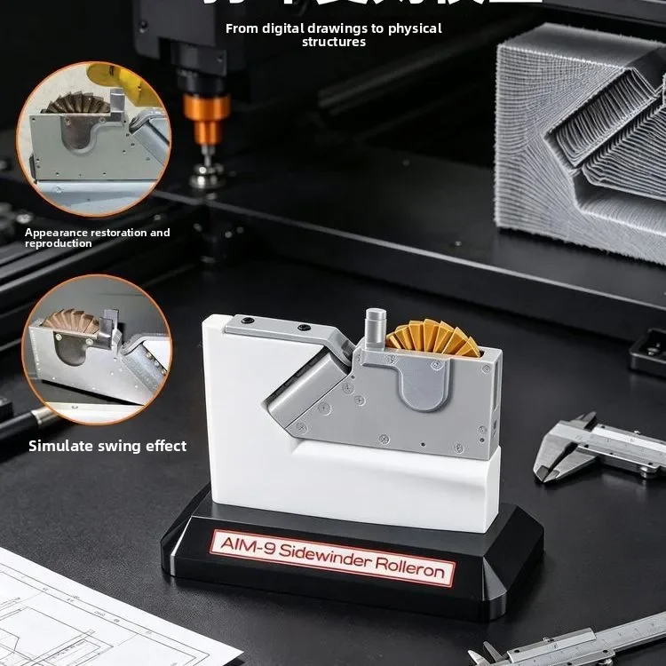 3D Printed AIM-9 Sidewinder Rolleron Gyro Fin Movable Demo Model, Educational Teaching Aid for Military Enthusiasts
