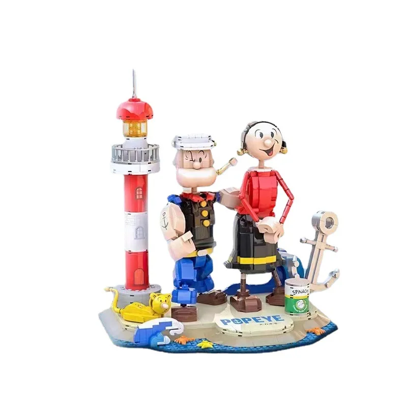 Klassieke Bouwstenen Verenigde Staten Cartoon Moc Blok Popeyes Olijven Figuren Model Vuurtoren Educatief Speelgoed Voor Volwassenen Cadeau