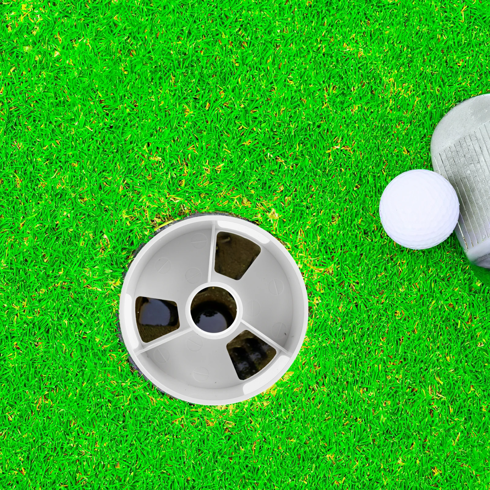 

2Pcs Golf Hole Cup Plastic 105x105x10cm Durable Flag Support Practice Putting Flag Support Tool Outdoor Accessories