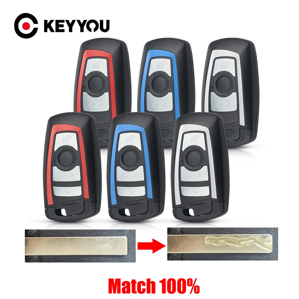KEYYOU With Cutting Service Smart Car Key Cover Case for BMW CAS4 F FEM 3 5 7 Series E90 E92 E93 X5 F10 F20 F30 F40 Panic FOB