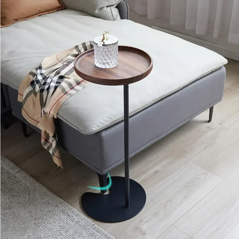 Walnut Advanced Sense Coffee Tables Bedroom Bed Small Round Table Living Room Narrow Storage Rack Mini Movable Sofa Edge A Few