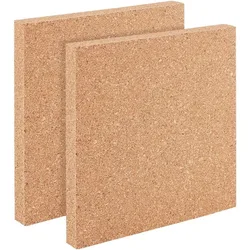 2Pcs Square Bulletin Boards Self Adhesive Wood Cork Sheets 0.6 Inch Thick Square Cork Board Cork Tiles for Wall Decoration