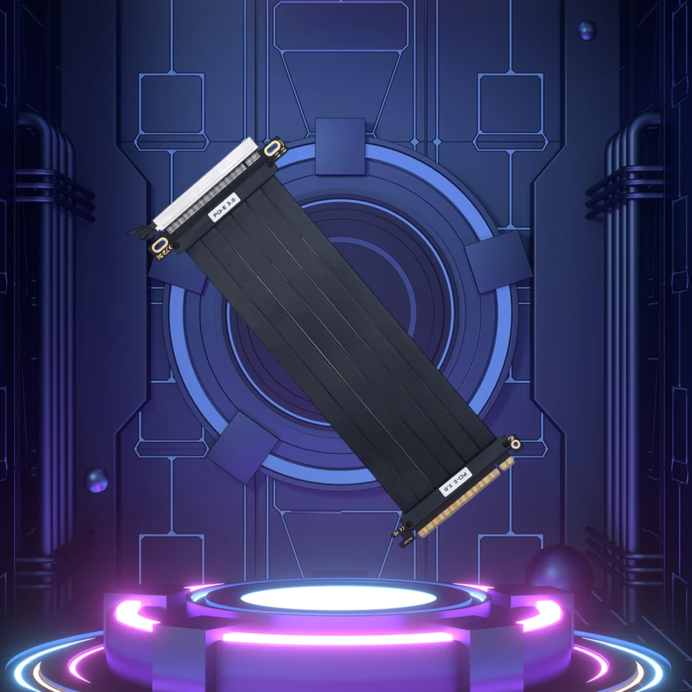 Extension Port 180 Degree Adapter EMI Shielded GPU Extension Cord Graphics Card Extension Cable PCIE 3.0 Extension Cable