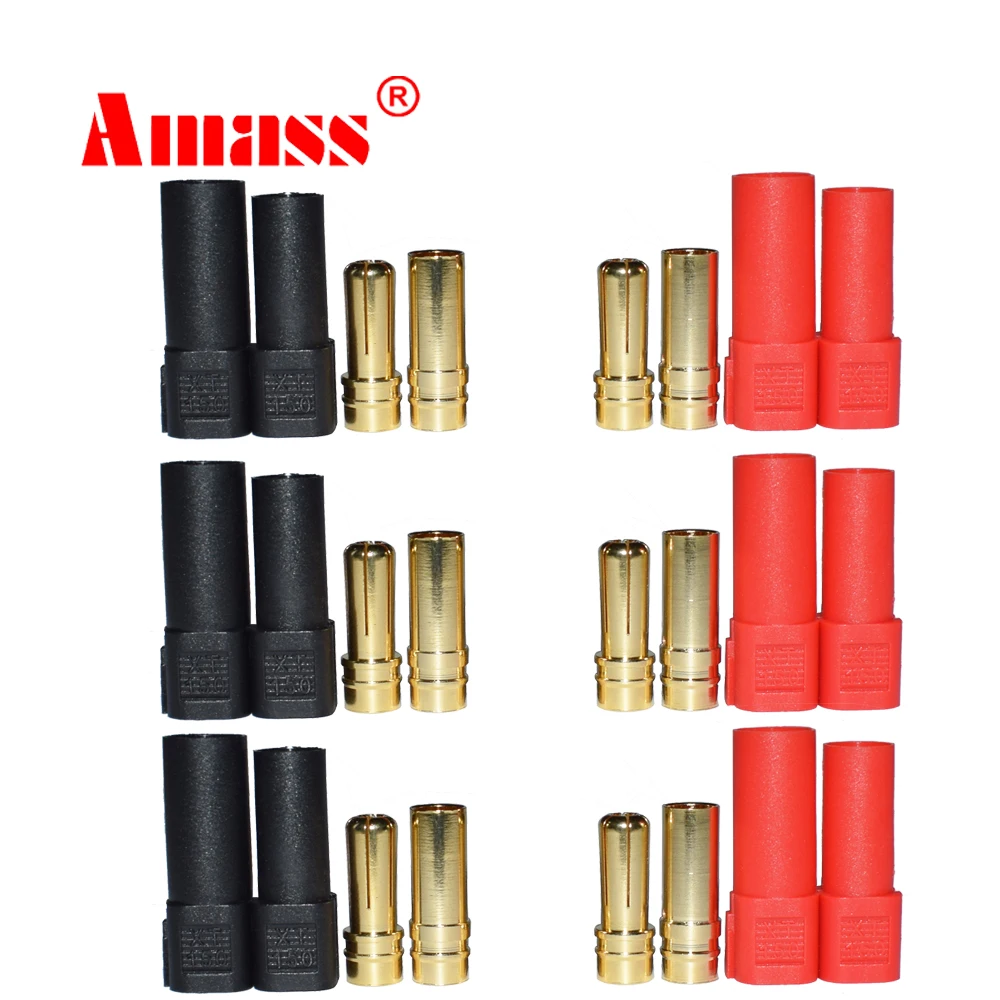 Amass XT150 XT150 connector 6mm Banana Bullet Plug 130 High Rated Amps Male Female Adapter Gold Plated for RC ESC Charger Lead