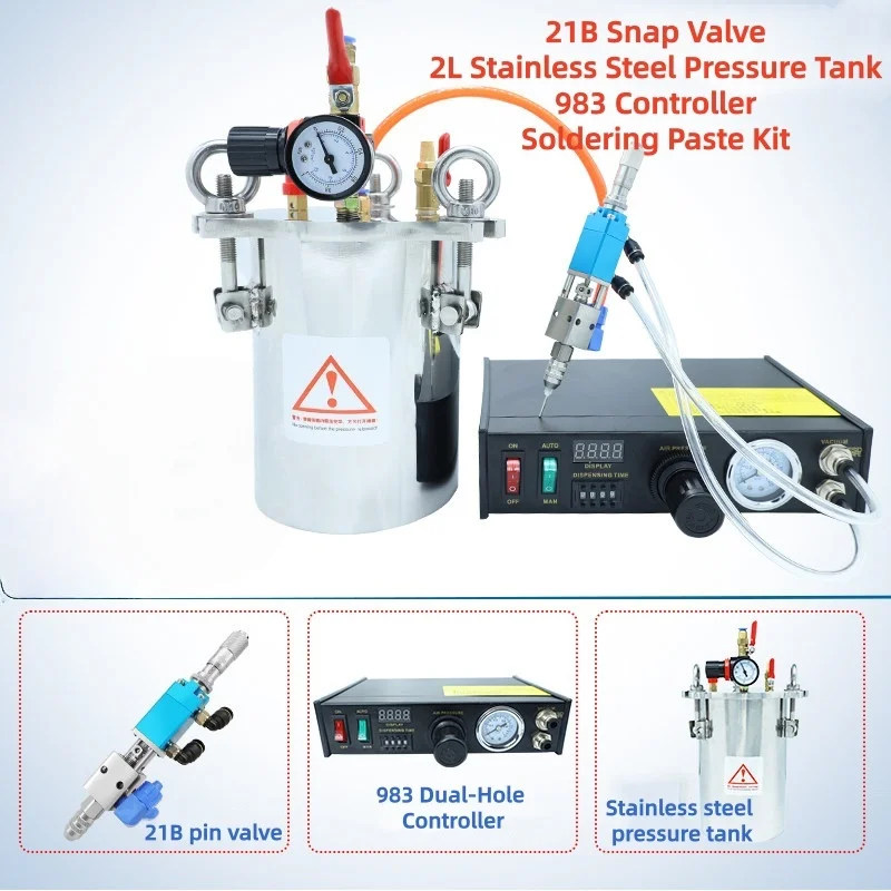 Immagine 6: Macchina Dispensatrice Pneumatica Semi-automatica, Kit Dispenser di Colla con Controller e Valvola di Erogazione, Sistema Dispensatore Industriale