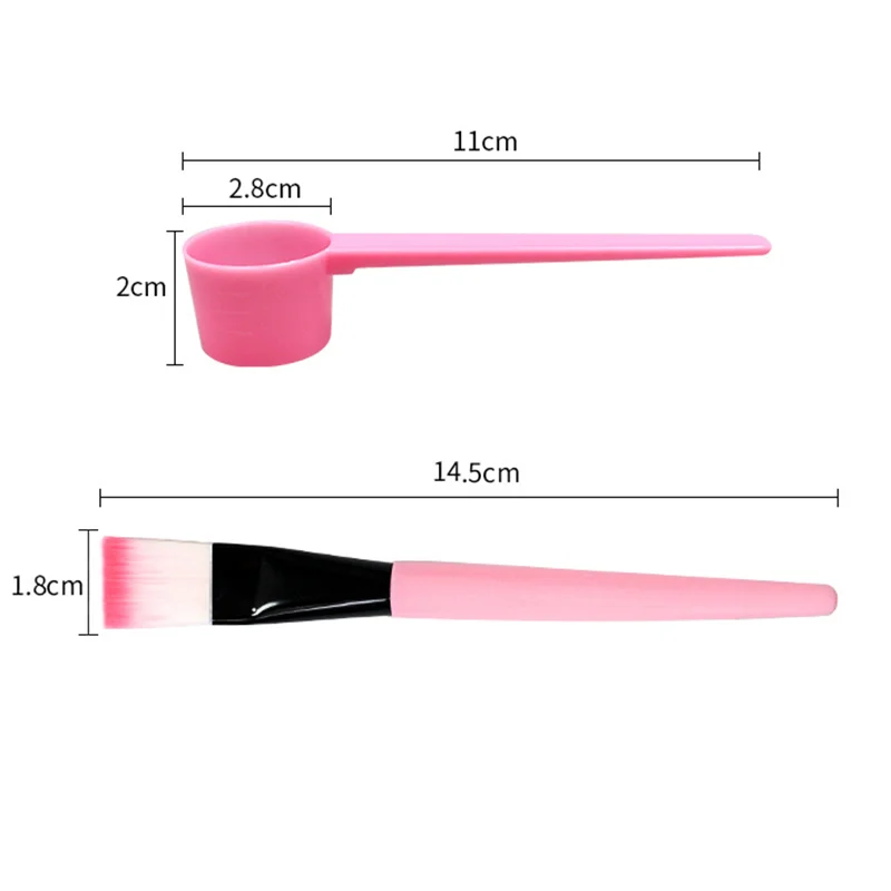 Juego de cuatro piezas de cepillo de máscara de plástico, cuenco de máscara de ajuste, palo de máscara, cuchara medidora, herramienta de belleza
