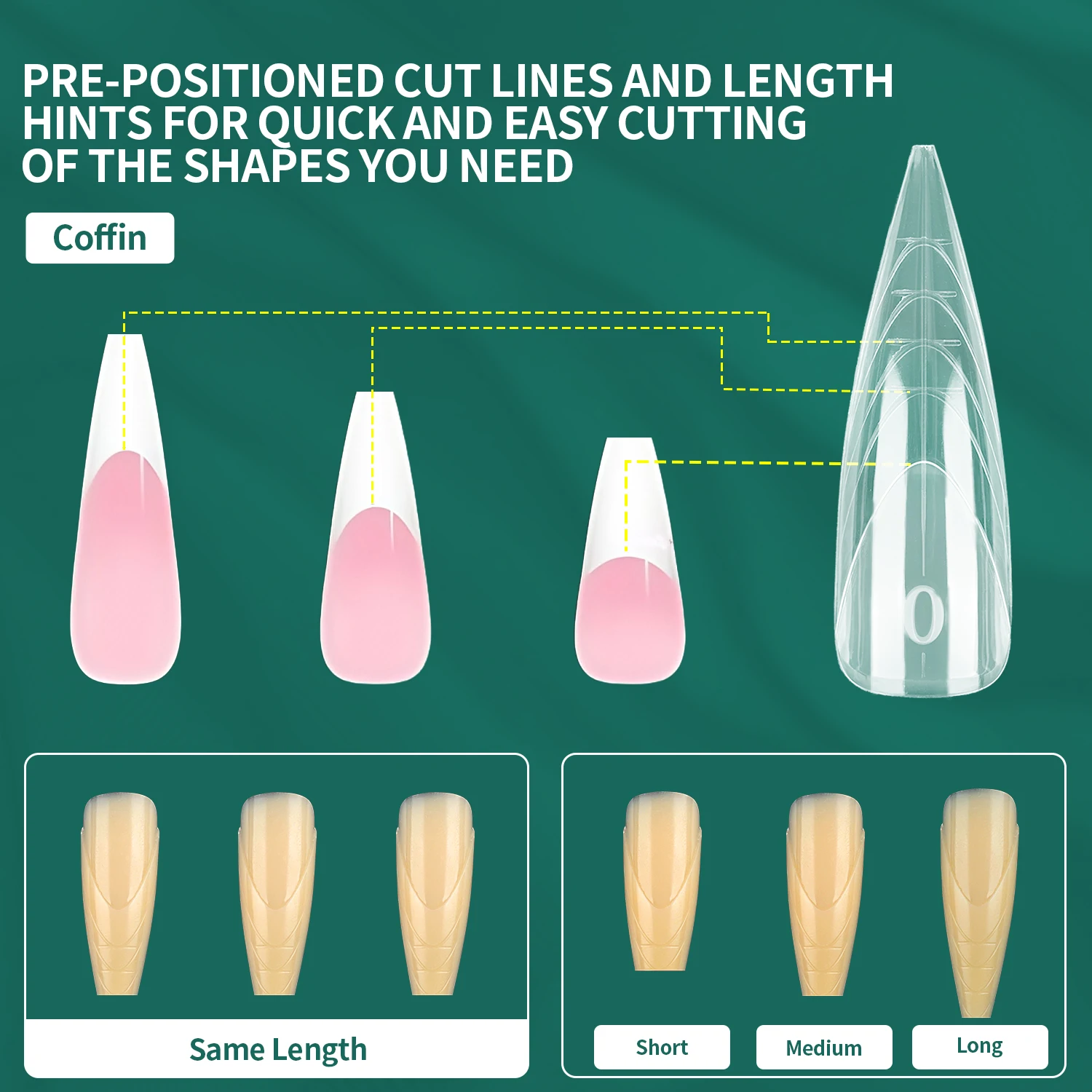 NAILPOP français intégré ongles double formes trapézoïdale larme clair couverture complète acrylique Poly Extension Gel ongles outils 150 pièces