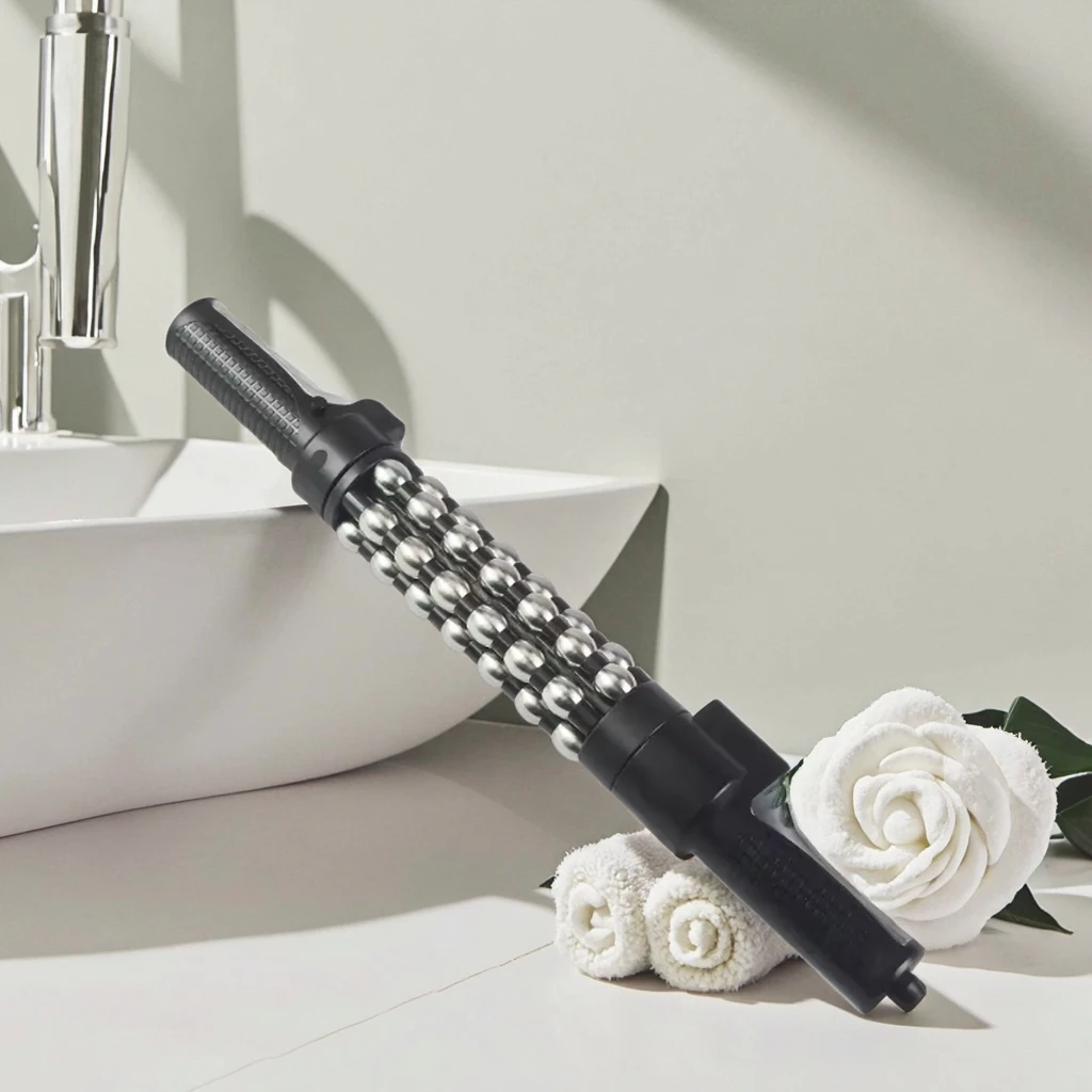 

Portable Electric Roller Massage Gun Heating Function and Red Light Therapy Muscle Relaxation Body Slimming Treatment