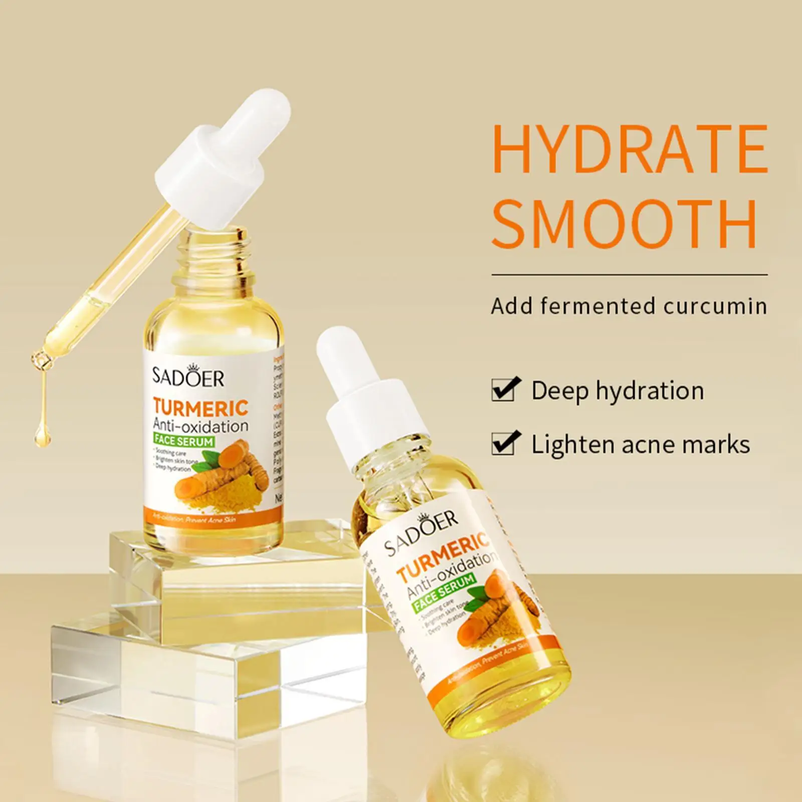 

30ML Turmeric Face Serum Turmeric Anti-oxidation Serum Turmeric Dark Spot Corrector Serum Facial Brighten White Turmeric Oil