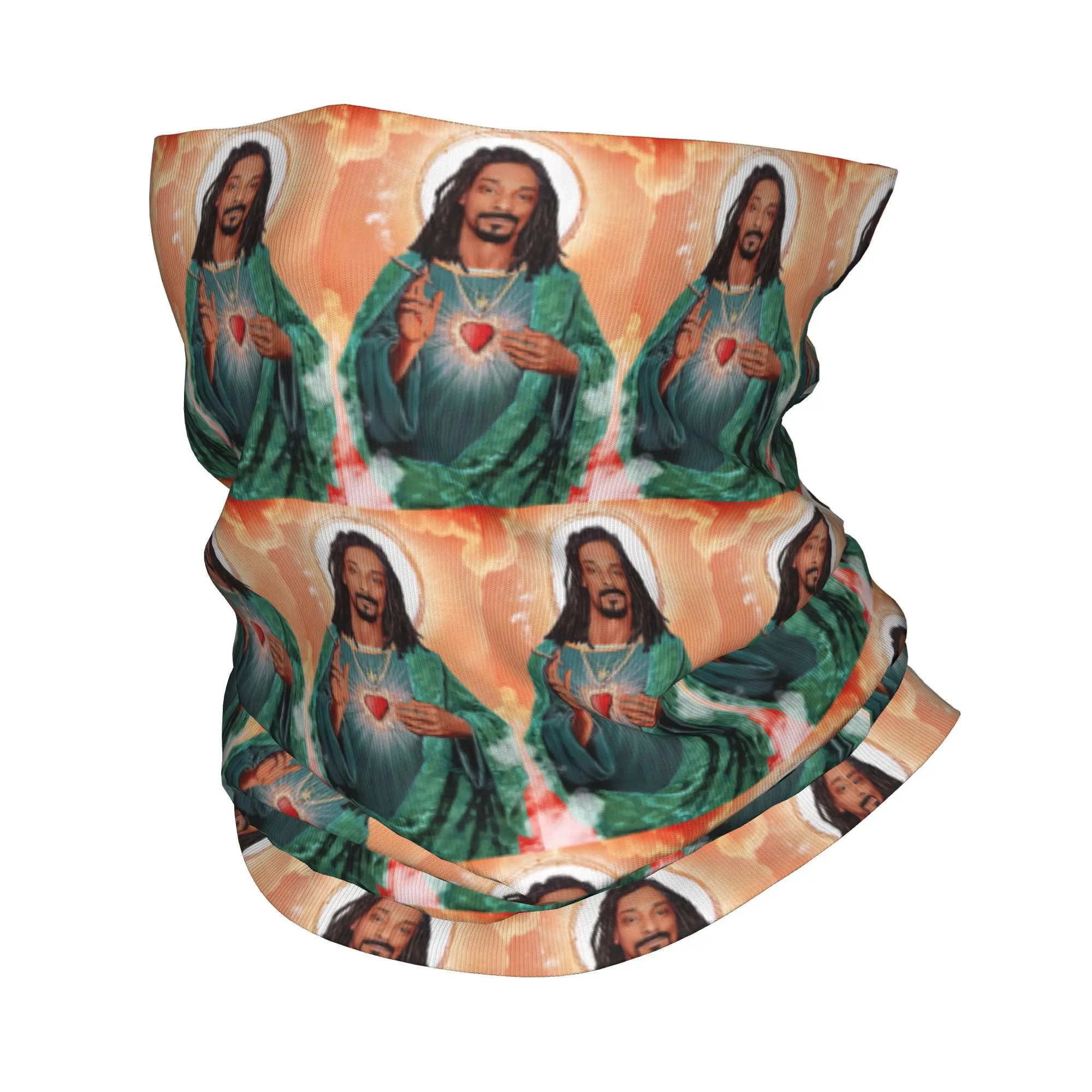 スヌープ・ドッグ ゴーズ・ジーザス バンダナ ネックゲートル プリント ラップ スカーフ 多用途 ヘッドバンド 乗馬用 メンズ レディース 大人 オールシーズン