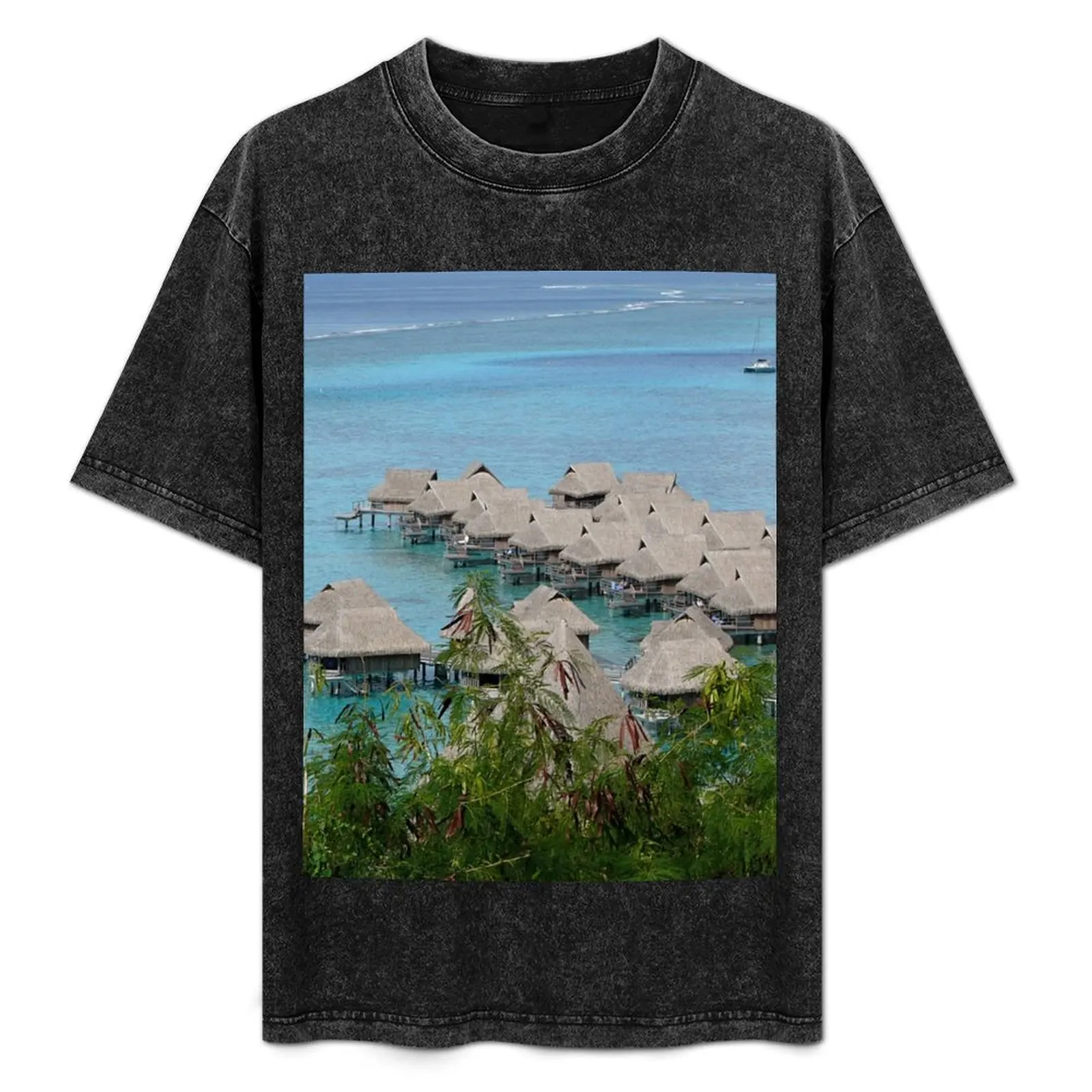Camiseta Bungalows of Moorea, camiseta informal de manga corta que combina con todo