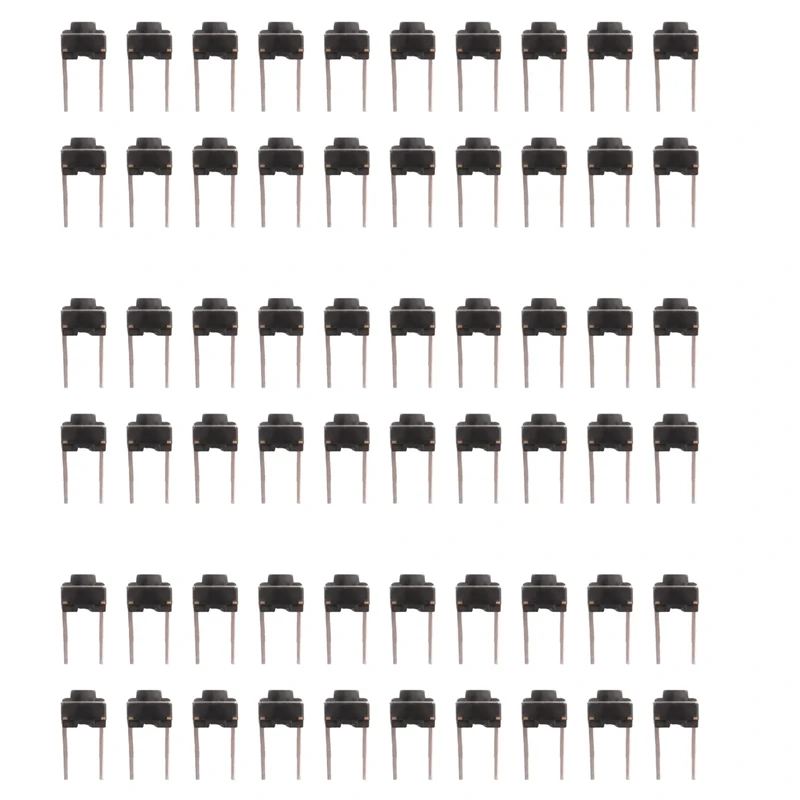 ABRU-60 Pcs 6X6x5mm Momentary Tactile Tact Push Button Switch 2 Pin DIP Through Hole