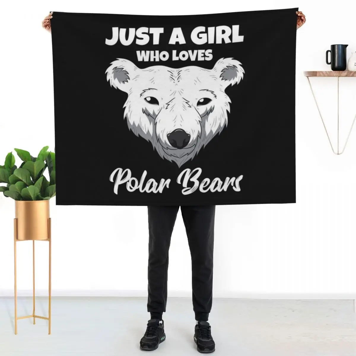 Womens Just A Girl Who Loves Polar Bears Throw Blanket Cute Thermal Luxury Throw Summer Summer Beddings Blankets