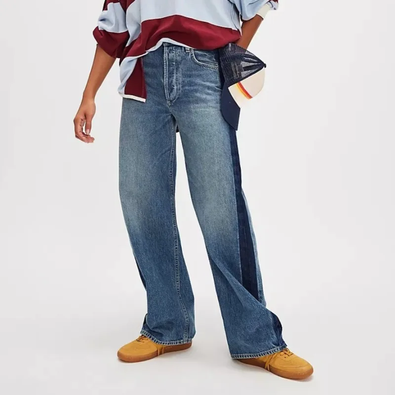 

Washed Wide Leg Jeans Women Casual Loose Denim Pants