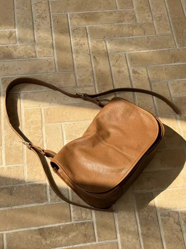Fashion Simple Genuine Leather Women Tote Bag\Handbag Real Leather Underarm Shoulder Crossbody Commuter Bag New
