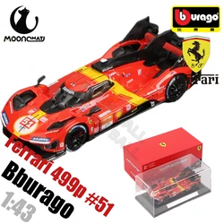 В наличии Bburago 1/43 Ferrari 499P Lmh # 51 Модель Ferrari 2023 24 часа Le Mans Champion Модель автомобиля Ferrari Краска для выпечки Подарки на день рождения