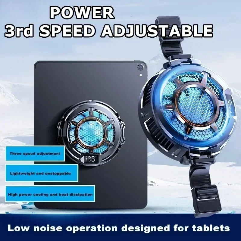 

Adjustable Gaming Phone Cooler Semiconductor Fast Cooling Radiator Digital Display Silicone Buckle for iPhone Samsung All Phones