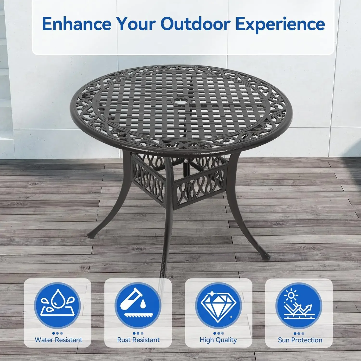 [Best Seller!]5 Piece Outdoor Patio Bistro Set,35" Bistro Dining Table and 4 Backyard Garden Chairs, Furniture Set for Kitchen,