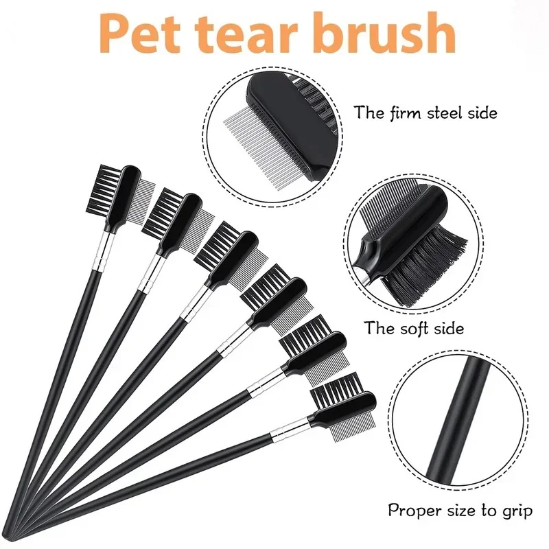 Double-Sided Head Pet Eye Comb Brush Pet Tear Stain Remover Comb Cleaning Grooming Brush For Small Cat Dog Pets Accessories