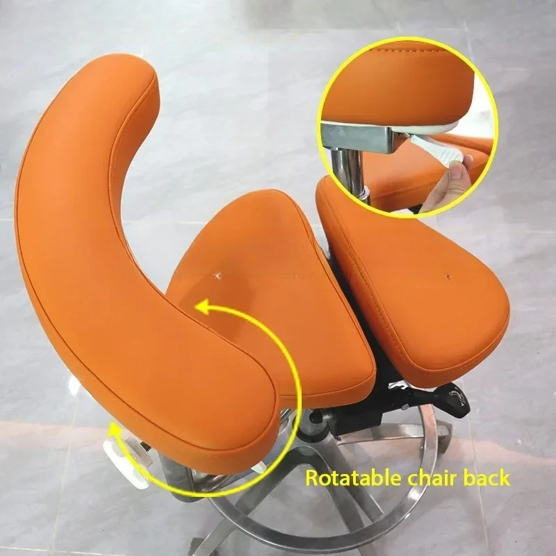 GreatLife Dental Ergonomic Beauty Salon Barber Tattoo PU Saddle Foot Pedal lifting Swivel Adjustable Mute Wheel Doctor Chair