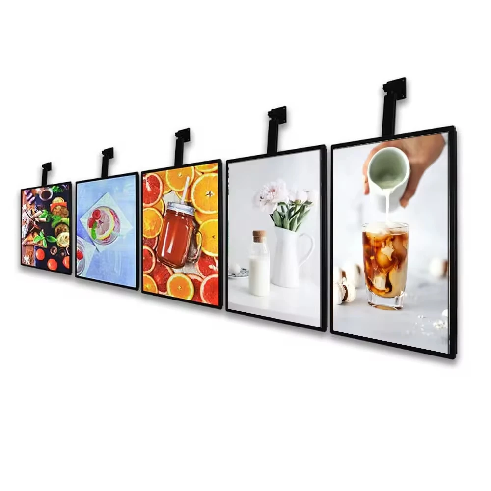 Ultra Slim Snap Frame LED Light Box, LED Menu Board, LED Sign Board, Fast Food Restaurant Cafe Hanging LED Advertising Light Box