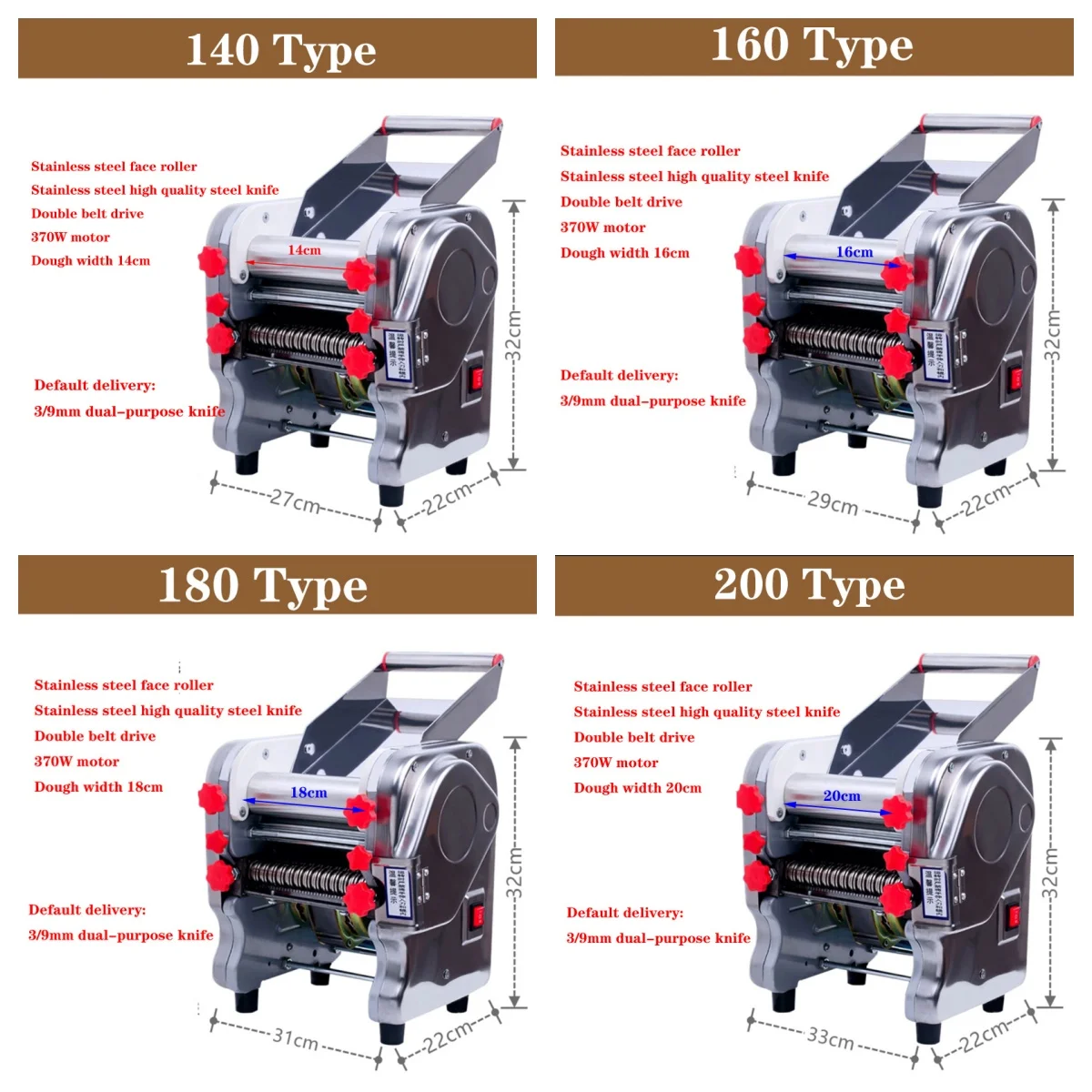 Household Pasta Machine Noodles Maker Stainless Steel Noodle Cutter Electric Automatic Dough Rolling Machine Dumpling Machine