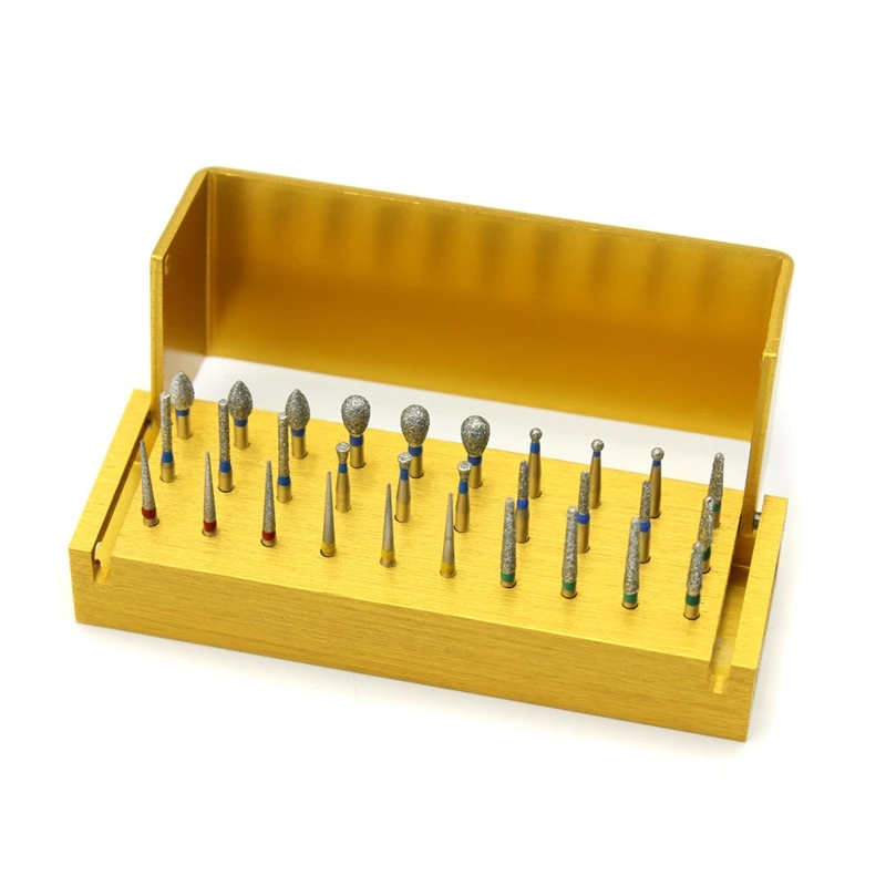 30Pcs Aluminium Dental Burs Diamond Set High Speed Sanding Teeth Polishing Drill Instrument Teeth Whitening Dentisry Tools