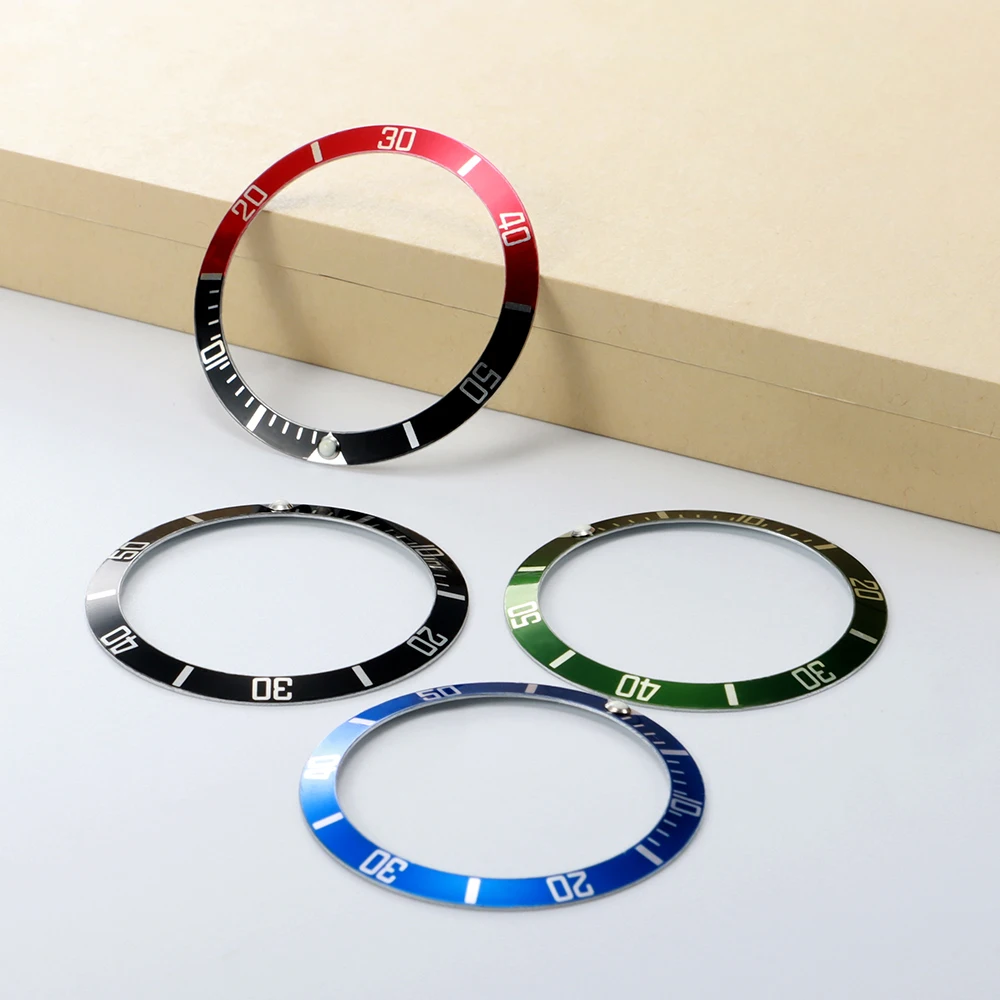 37mm Ceramic Alloy Watch Bezel Insert Ring Slope for Rolex Submariner Water Ghost Watch Case GMT Diving Watch Part Accessories