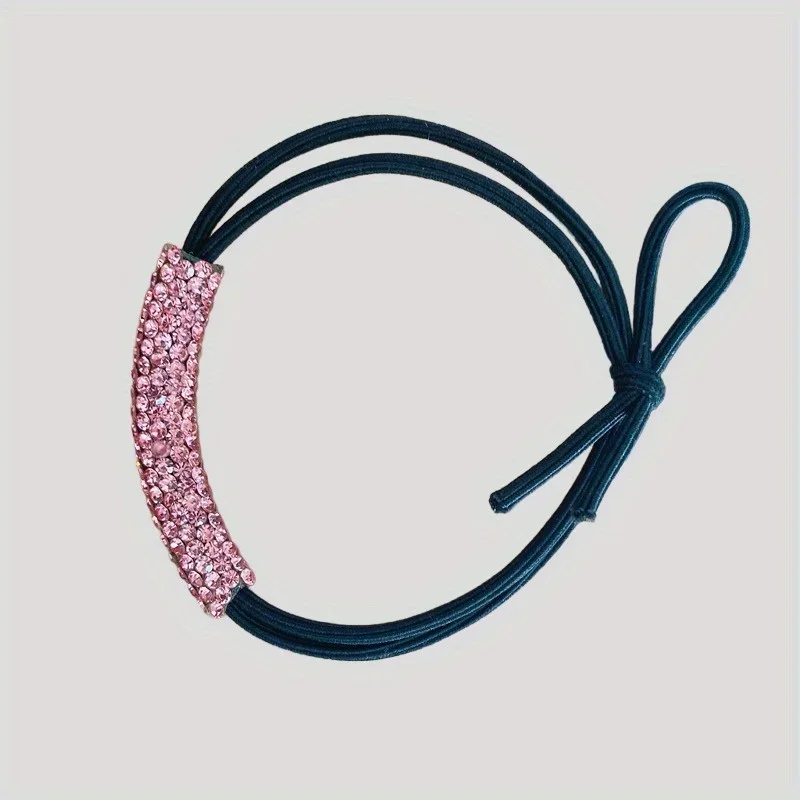 

Rhinestone Hair Tie High Elasticity No Damage Hair Ropes Crystal Ponytail Holder for Women Girls Party Wedding Daily Use